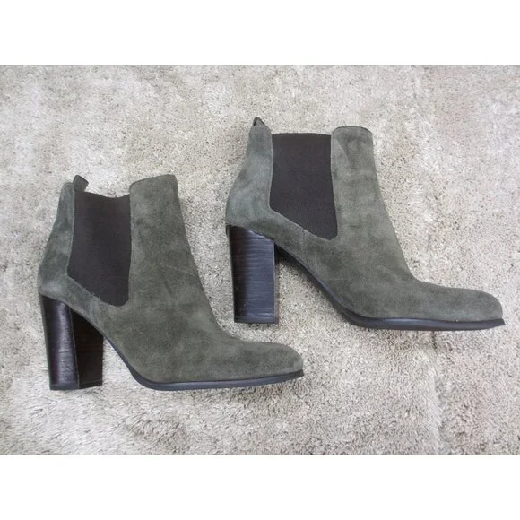 MICHAEL KORS GREEN SUEDE ANKLE BOOTS 10 MEDIUM - Picture 2 of 8